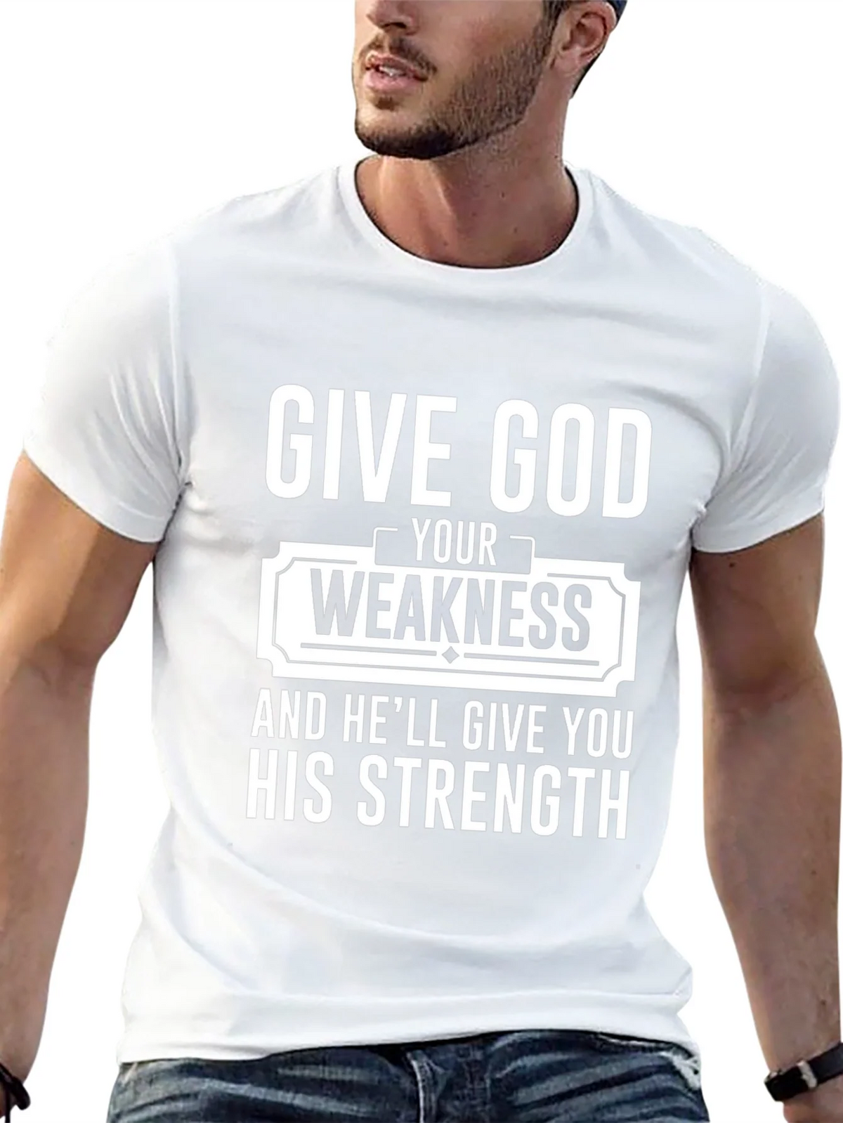Give God Your Weakness Black T-Shirt product image 10