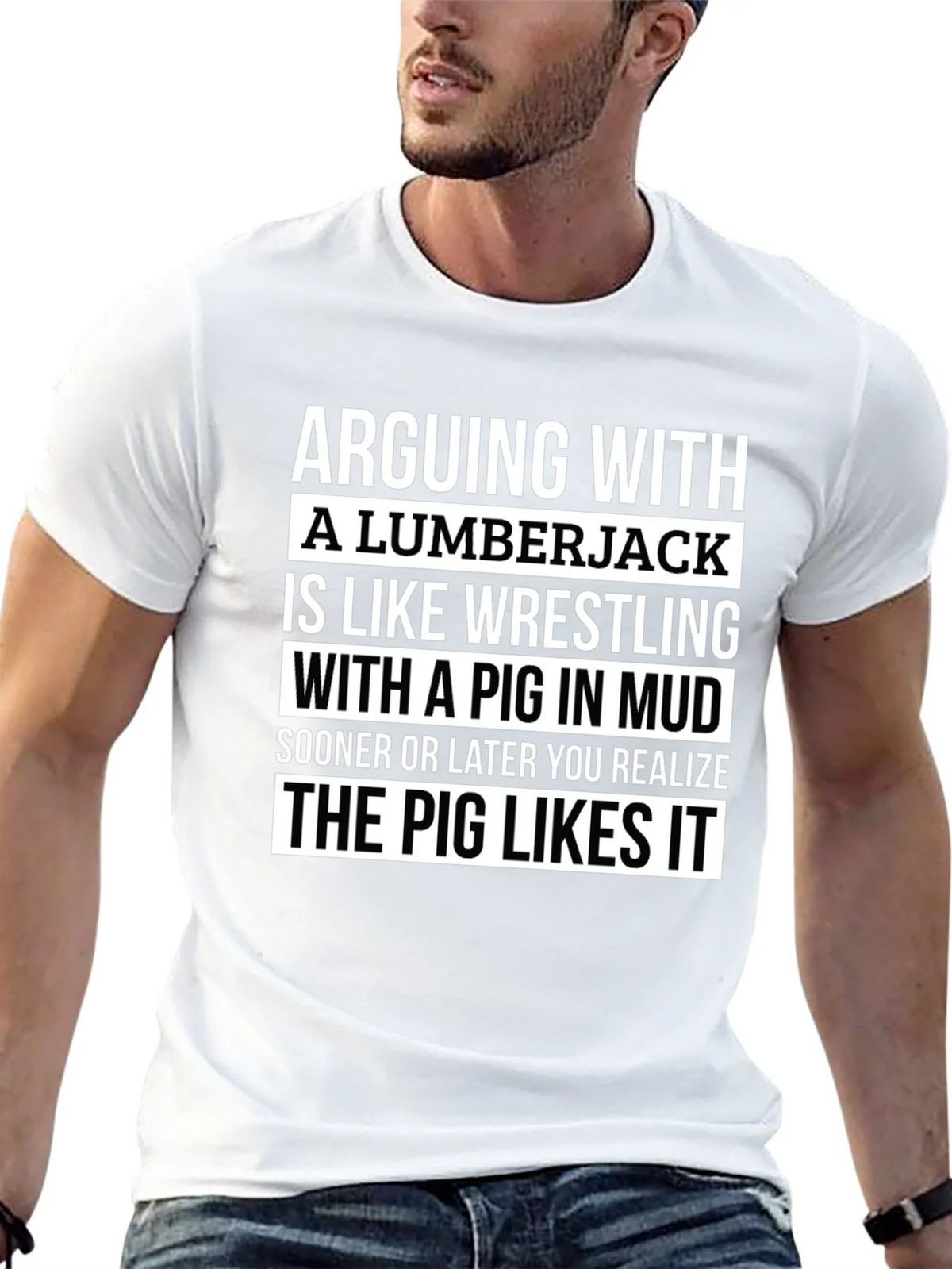 Arguing with Lumberjack T-Shirt - Pig in Mud Graphic Tee product image 12