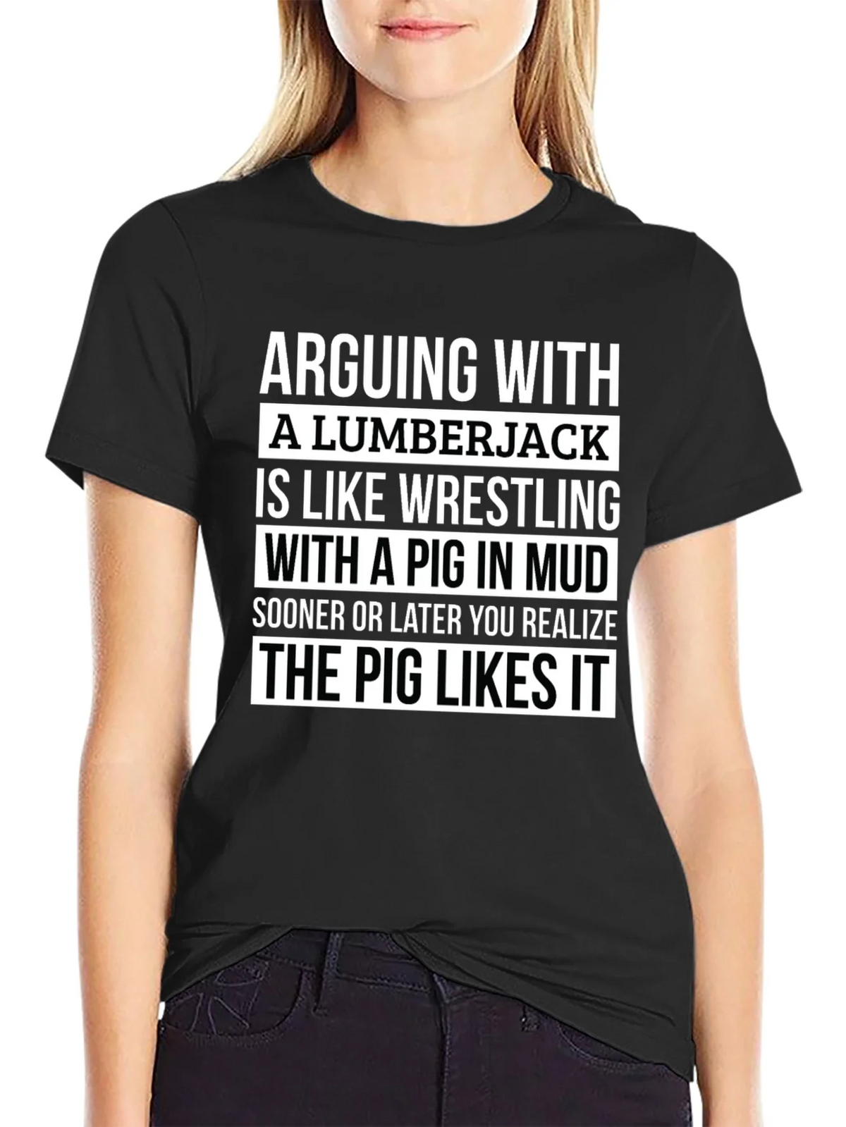 Arguing with Lumberjack T-Shirt - Pig in Mud Graphic Tee product image 2