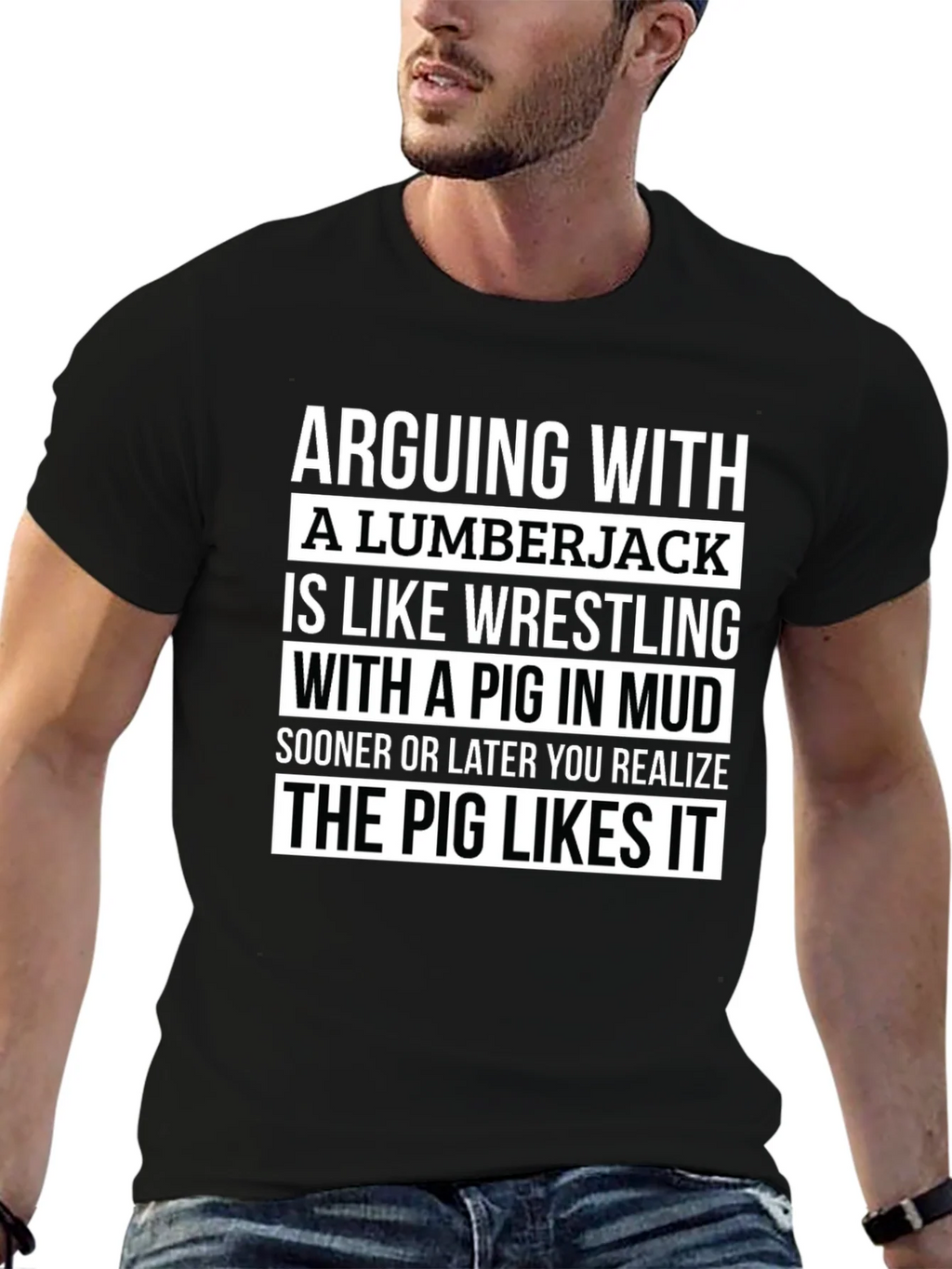 Arguing with Lumberjack T-Shirt - Pig in Mud Graphic Tee product image 6