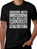 Arguing with Lumberjack T-Shirt - Pig in Mud Graphic Tee product image 1