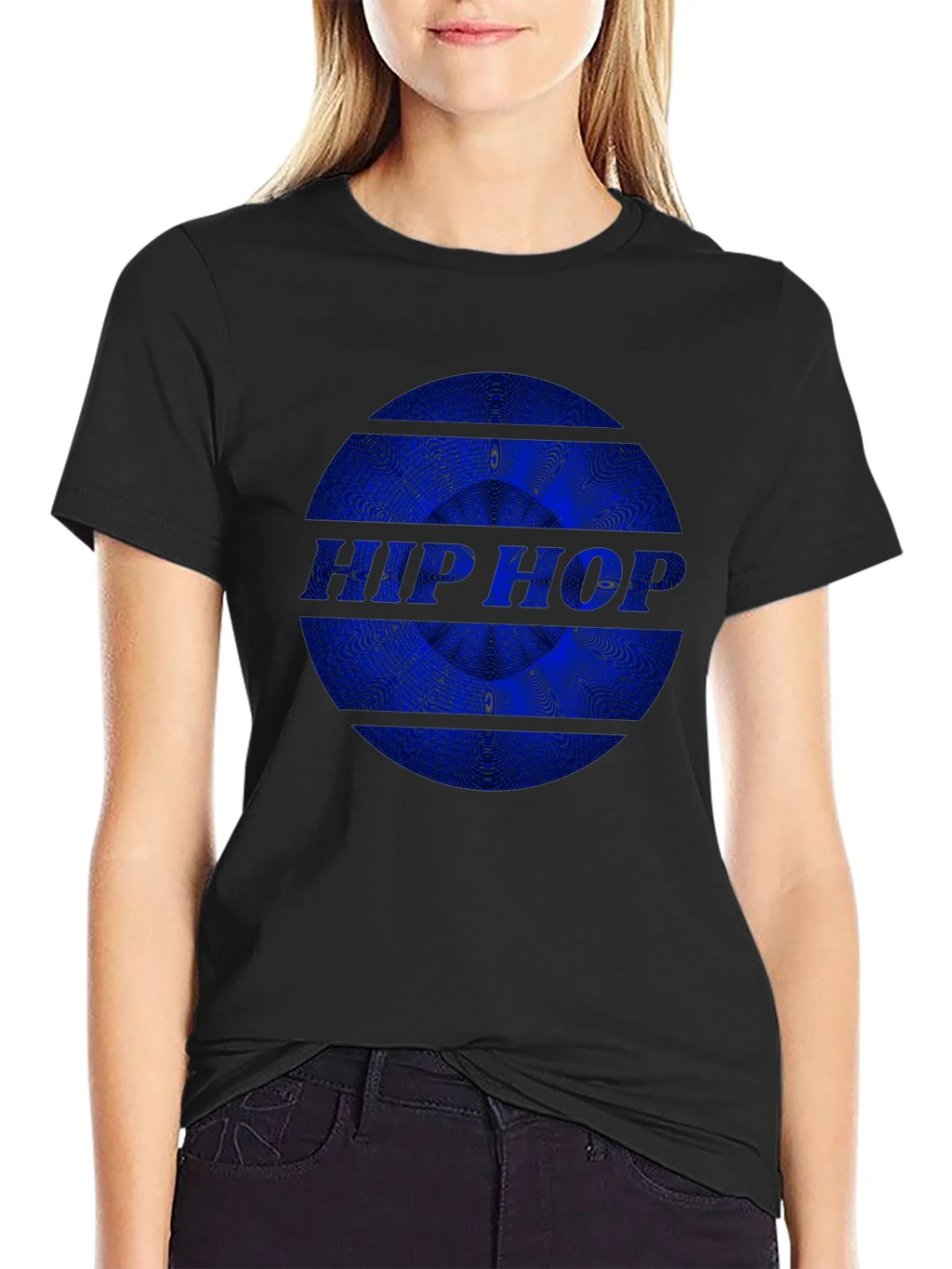 Hip Hop Graphic Print Black T-Shirt product image 2
