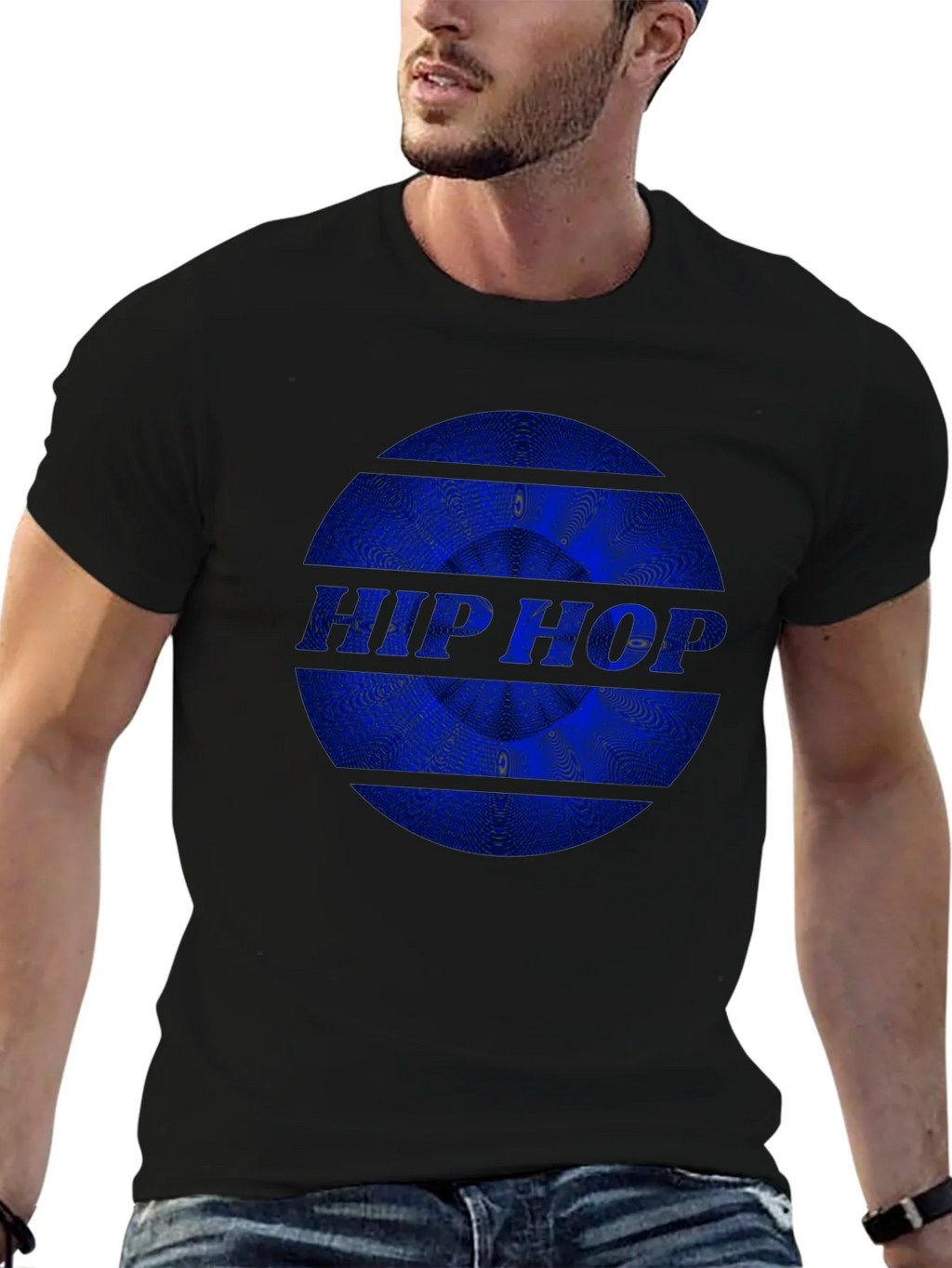 Hip Hop Graphic Print Black T-Shirt product image 6