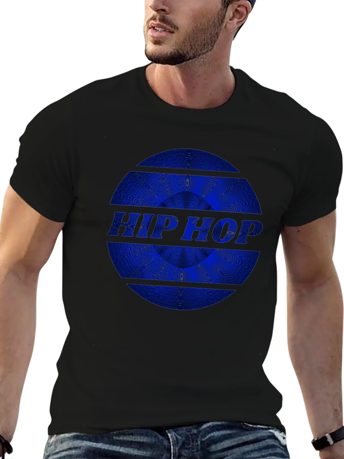 Hip Hop Graphic Print Black T-Shirt product image 6