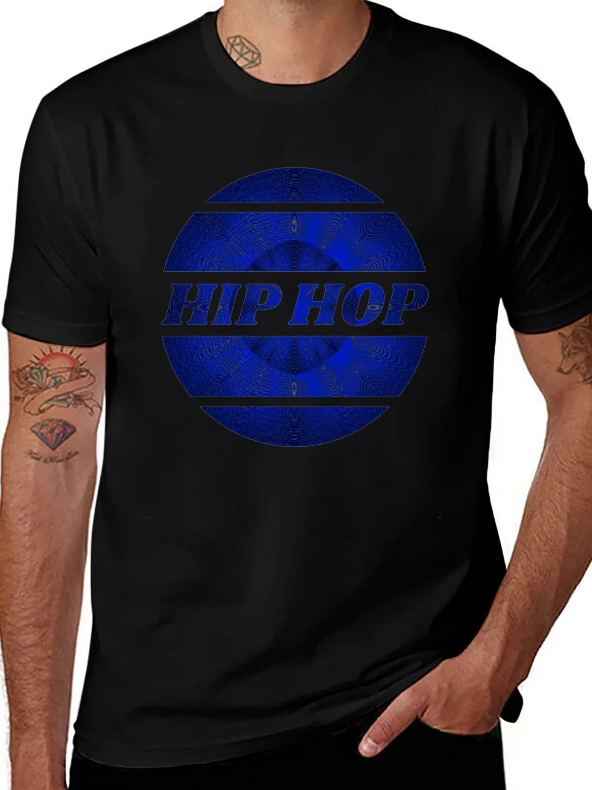 Hip Hop Graphic Print Black T-Shirt product image 1