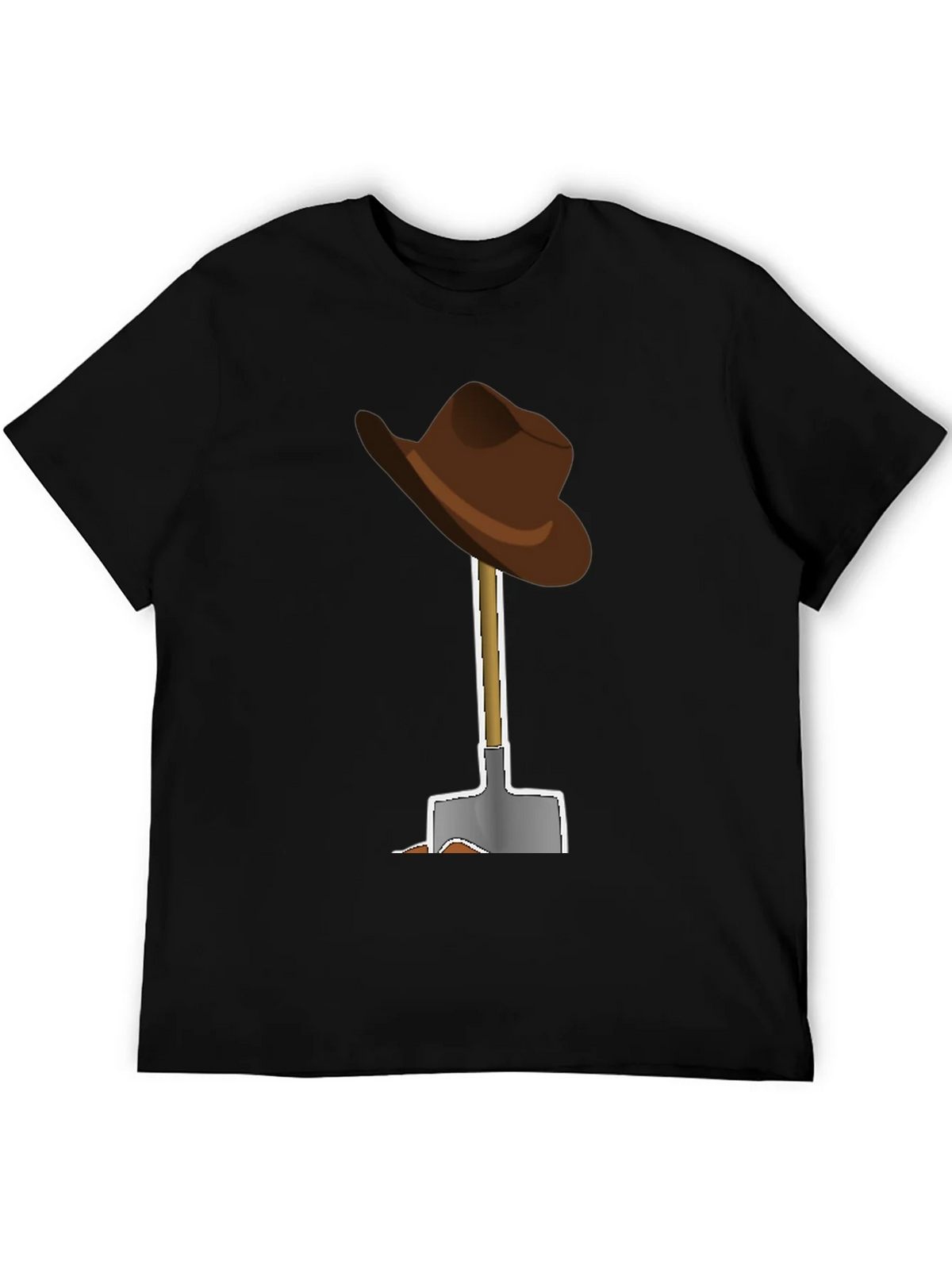 Cartoon Cowboy Hat and Shovel Graphic Tee