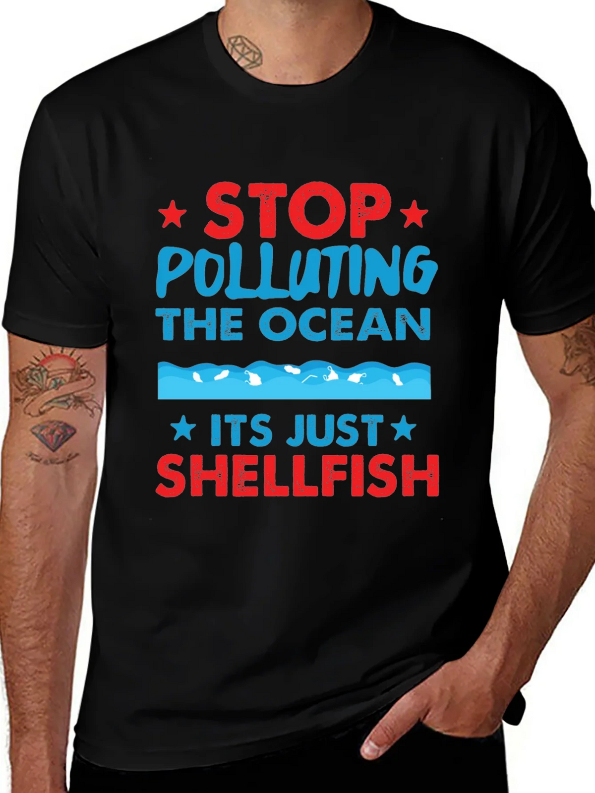 Stop Polluting Ocean Shellfish Graphic Tee product image 1