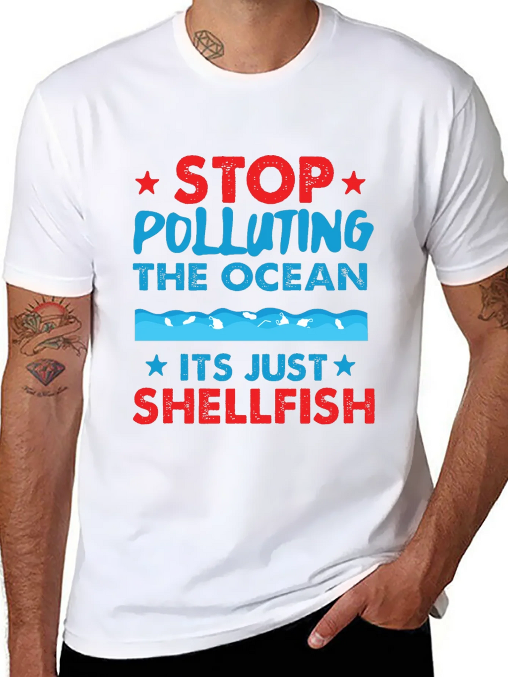 Stop Polluting Ocean Shellfish Graphic Tee product image 7