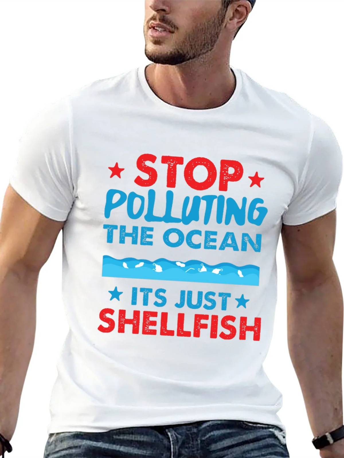Stop Polluting Ocean Shellfish Graphic Tee product image 12