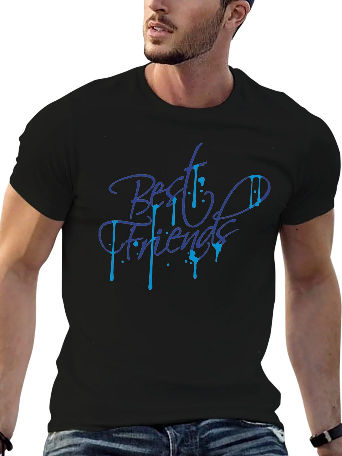 Best Friends Graphic Tee - Stylish Black T-Shirt product image 6