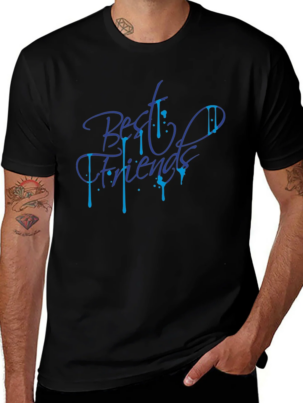 Best Friends Graphic Tee - Stylish Black T-Shirt product image 1