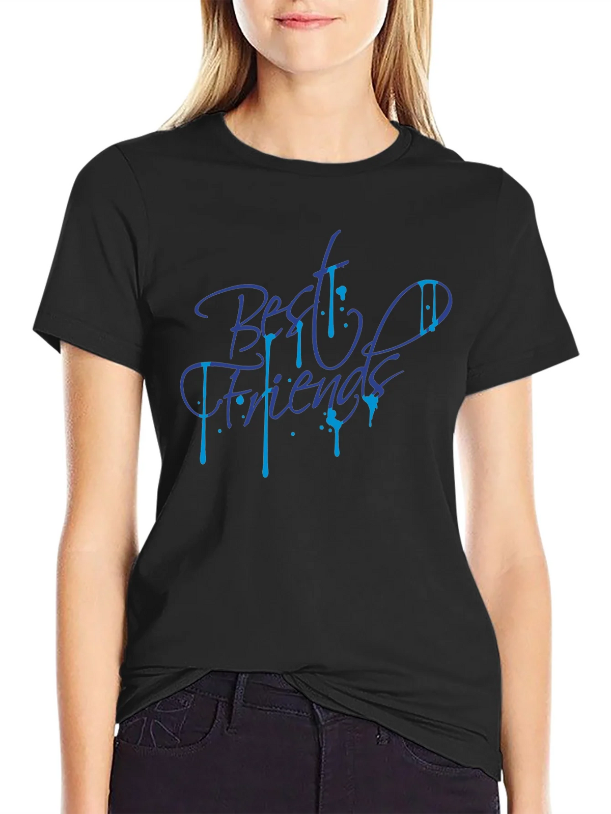 Best Friends Graphic Tee - Stylish Black T-Shirt product image 2