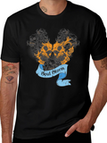 Skull Storm Graphic Print Mens Black T-Shirt product image 1