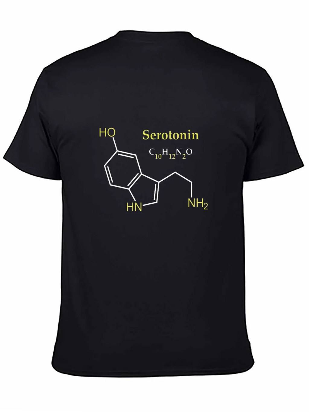 Serotonin Molecule Graphic T-Shirt - Black product image 4