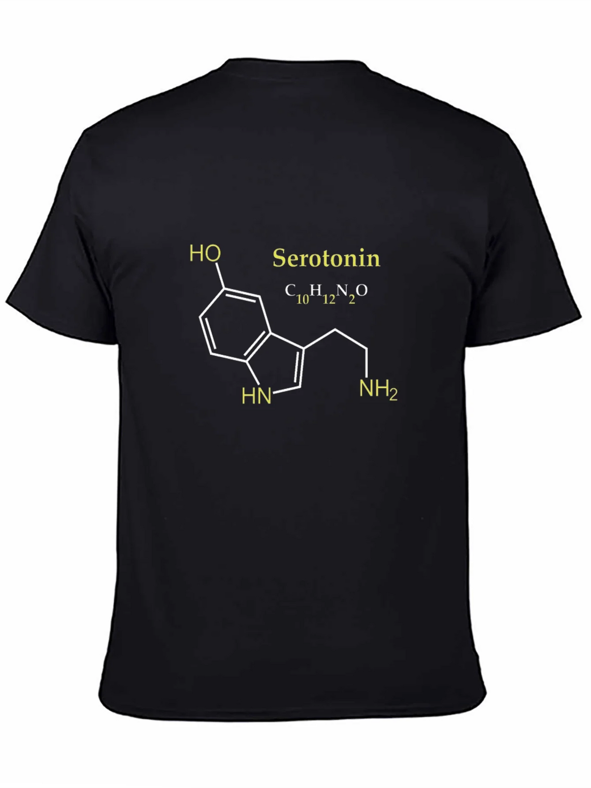 Serotonin Molecule Graphic T-Shirt - Black product image 4