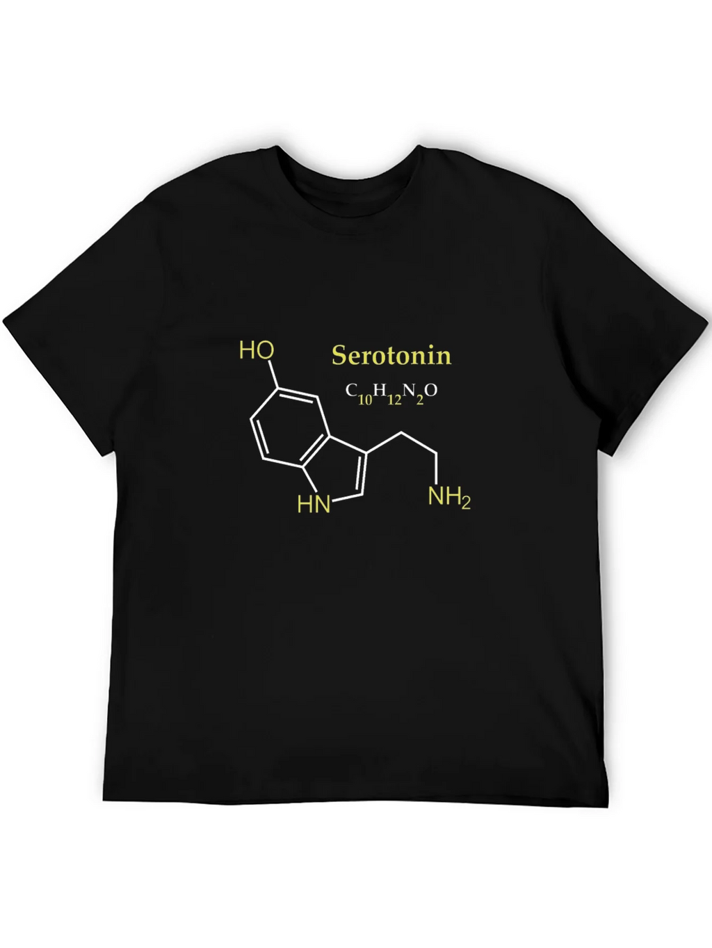 Serotonin Molecule Graphic T-Shirt - Black product image 5