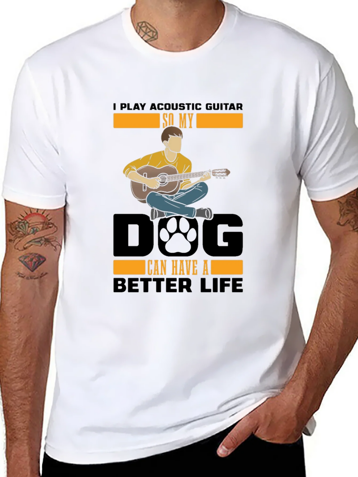 Acoustic Guitar Dog Lover T-Shirt product image 5