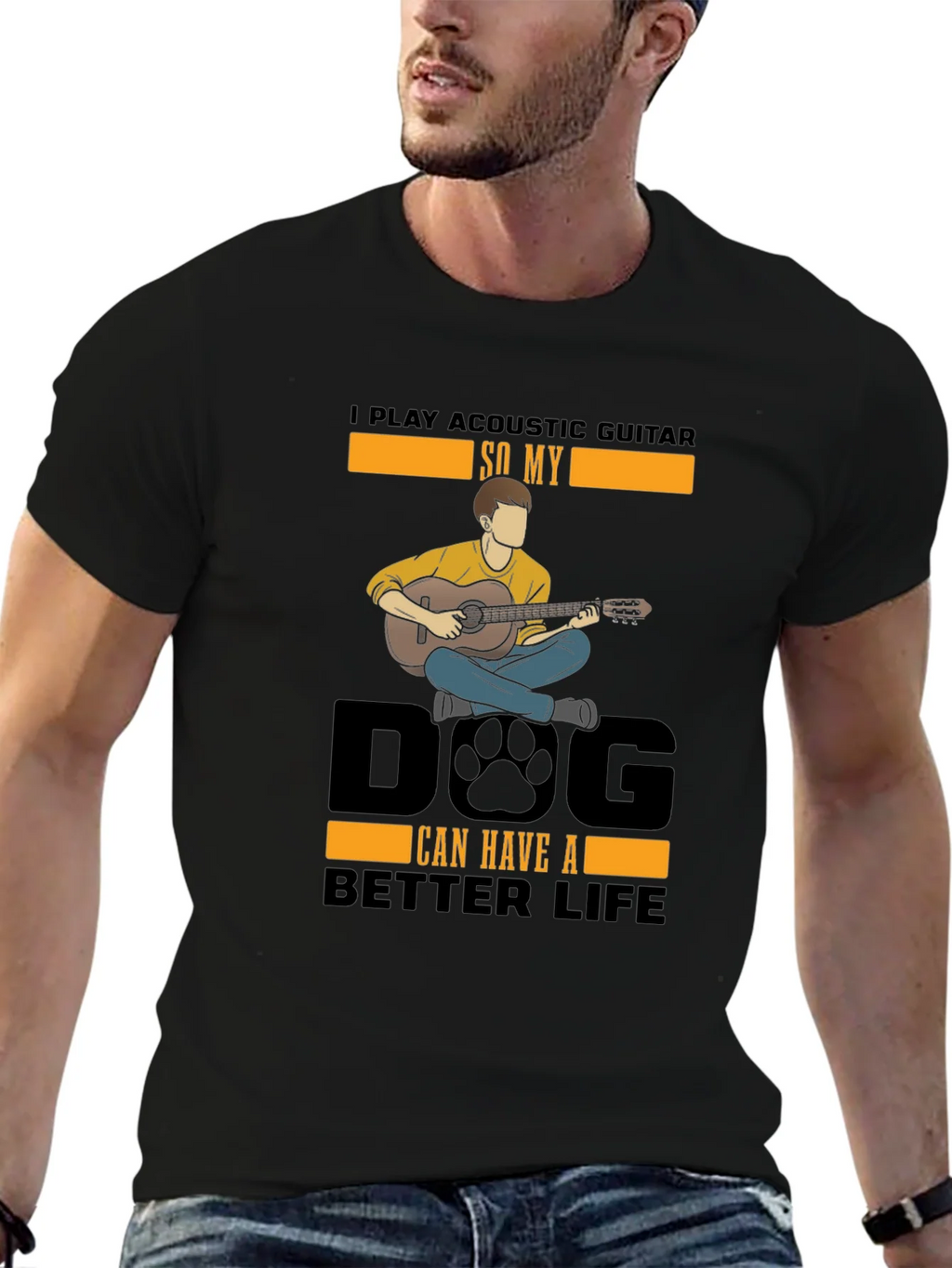 Acoustic Guitar Dog Lover T-Shirt product image 4
