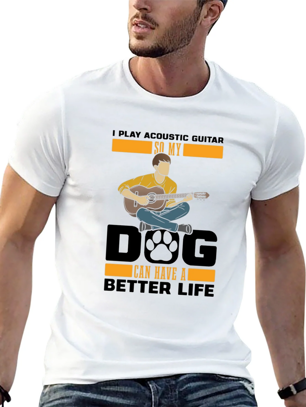 Acoustic Guitar Dog Lover T-Shirt product image 9