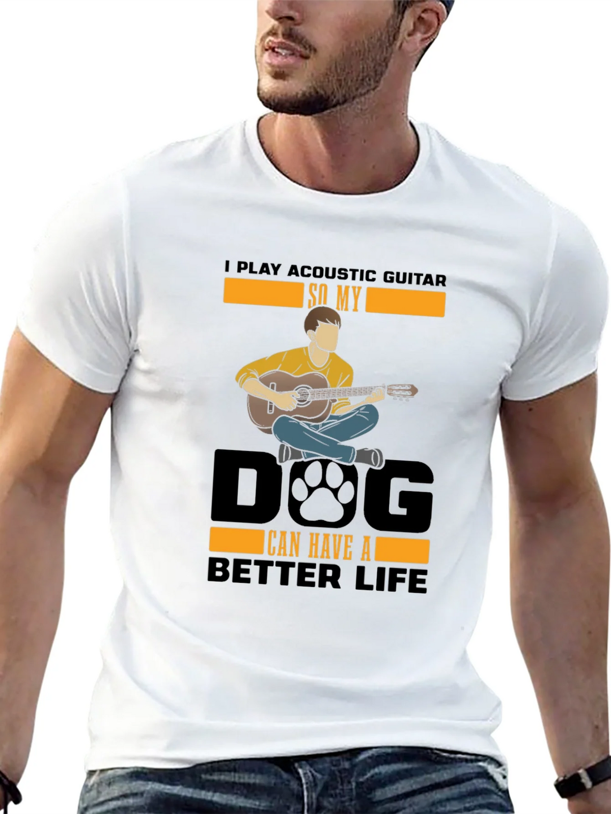 Acoustic Guitar Dog Lover T-Shirt product image 9