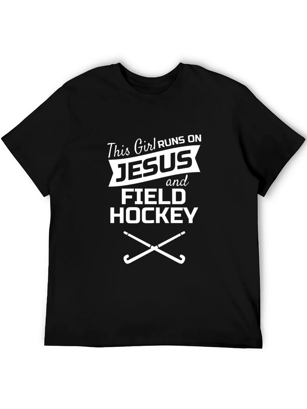 Runs on Jesus and Field Hockey Graphic Tee product image 5