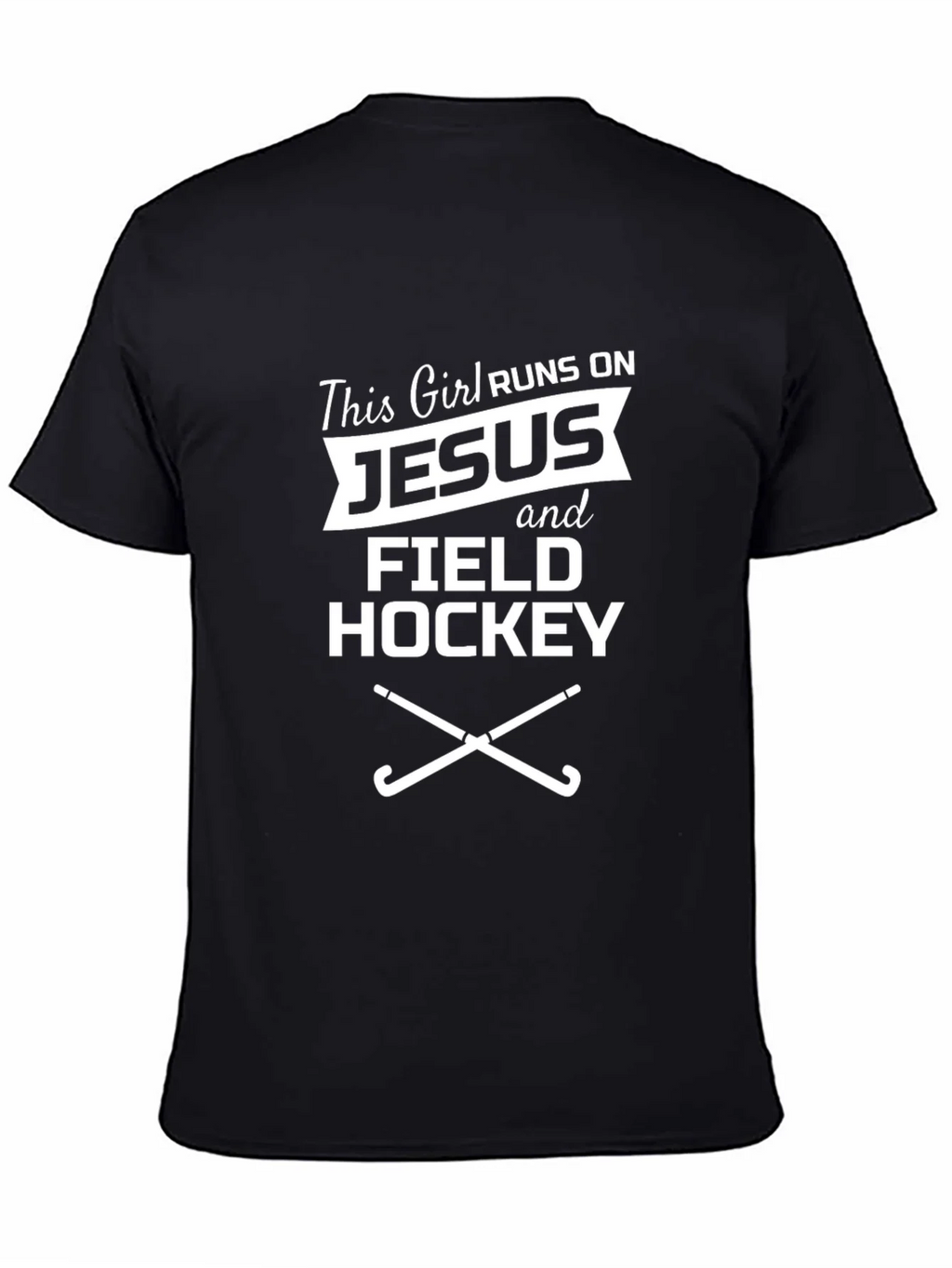 Runs on Jesus and Field Hockey Graphic Tee product image 4