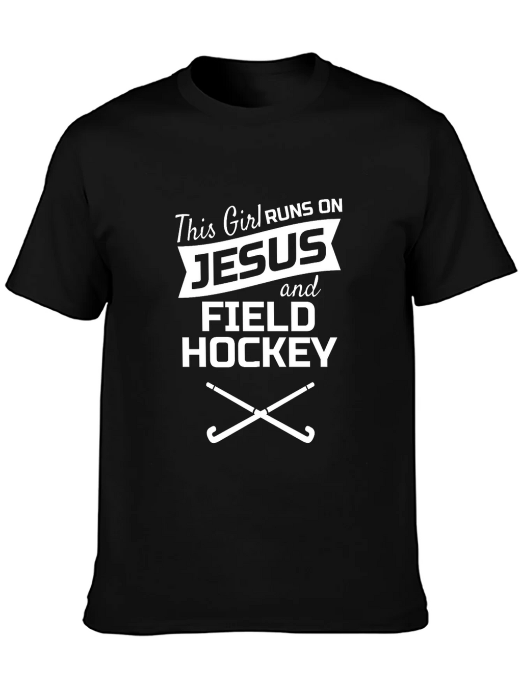 Runs on Jesus and Field Hockey Graphic Tee product image 3