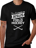 Runs on Jesus and Field Hockey Graphic Tee product image 1