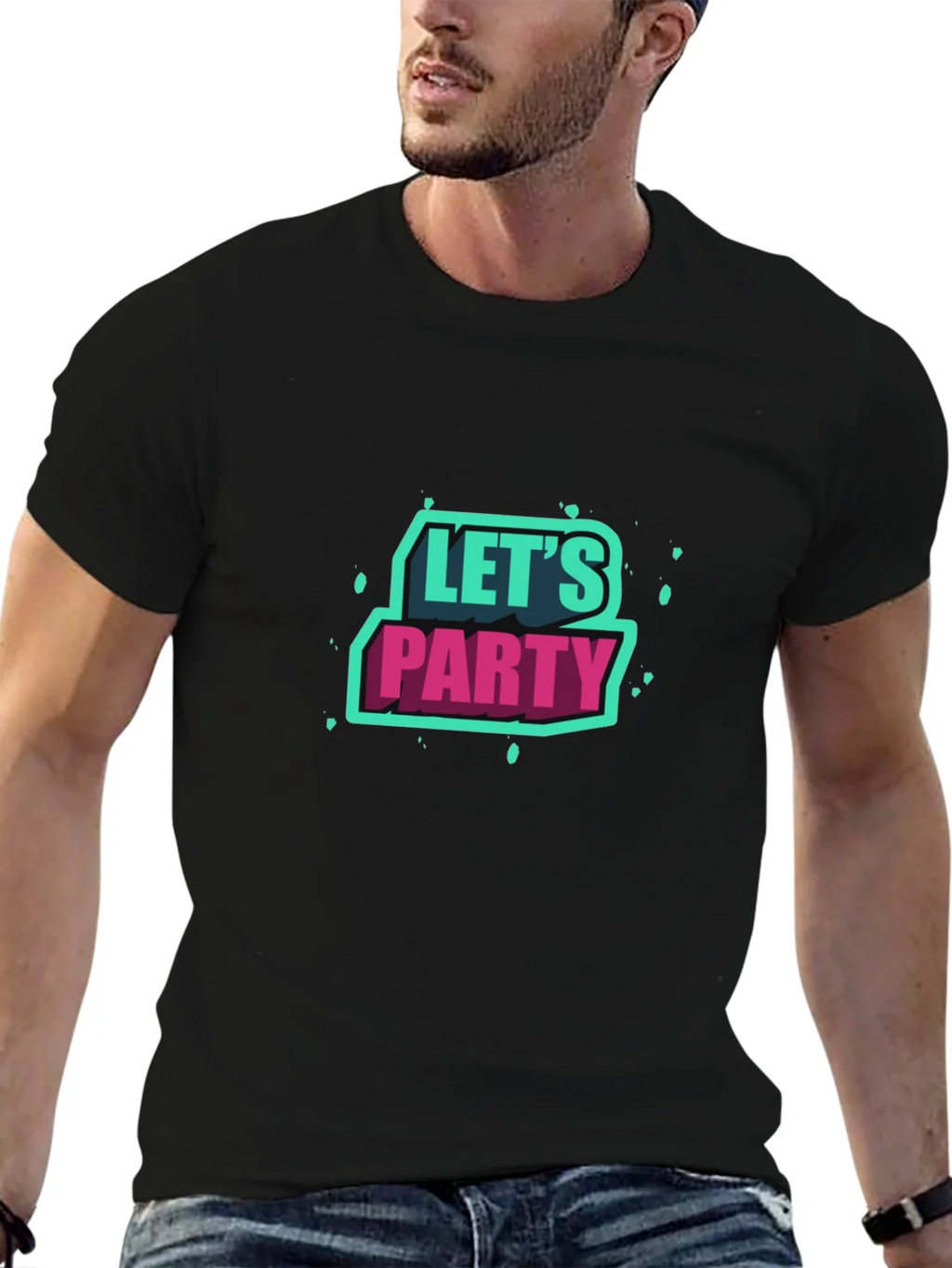 Lets Party Graphic Tee - Black Short Sleeve product image 6