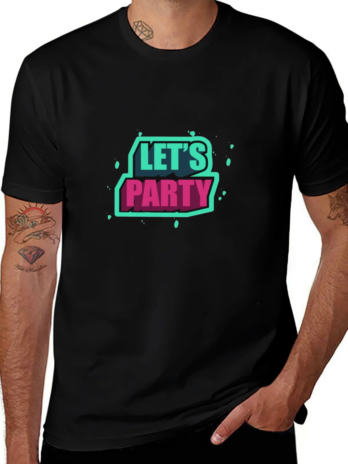 Lets Party Graphic Tee - Black Short Sleeve product image 1