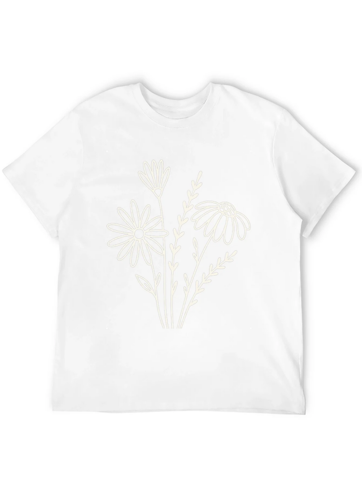 Black Floral Outline Tee - Minimalist Graphic T-Shirt product image 10