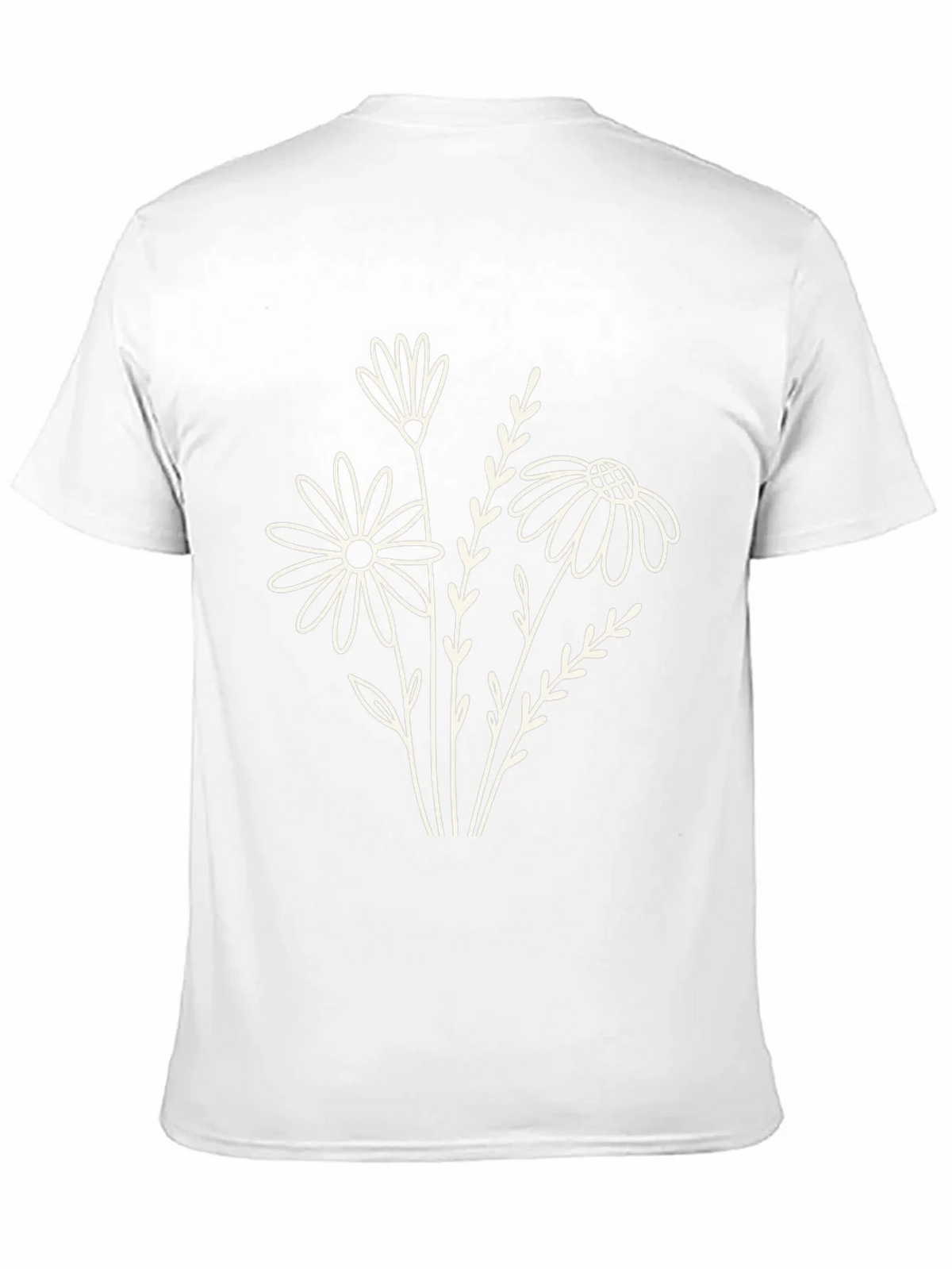 Black Floral Outline Tee - Minimalist Graphic T-Shirt product image 9