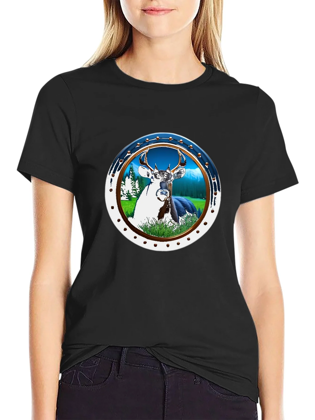 Deer Graphic T-Shirt - Nature Scene Tee product image 2