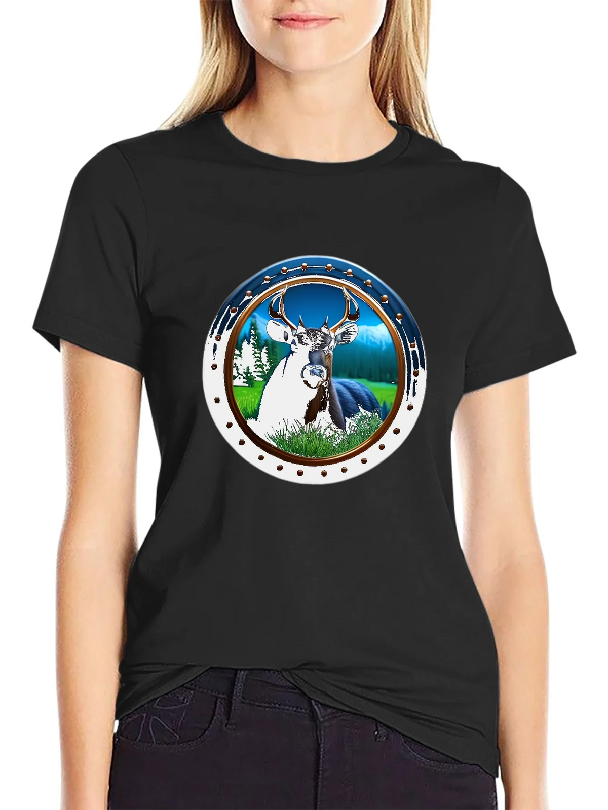 Deer Graphic T-Shirt - Nature Scene Tee product image 2