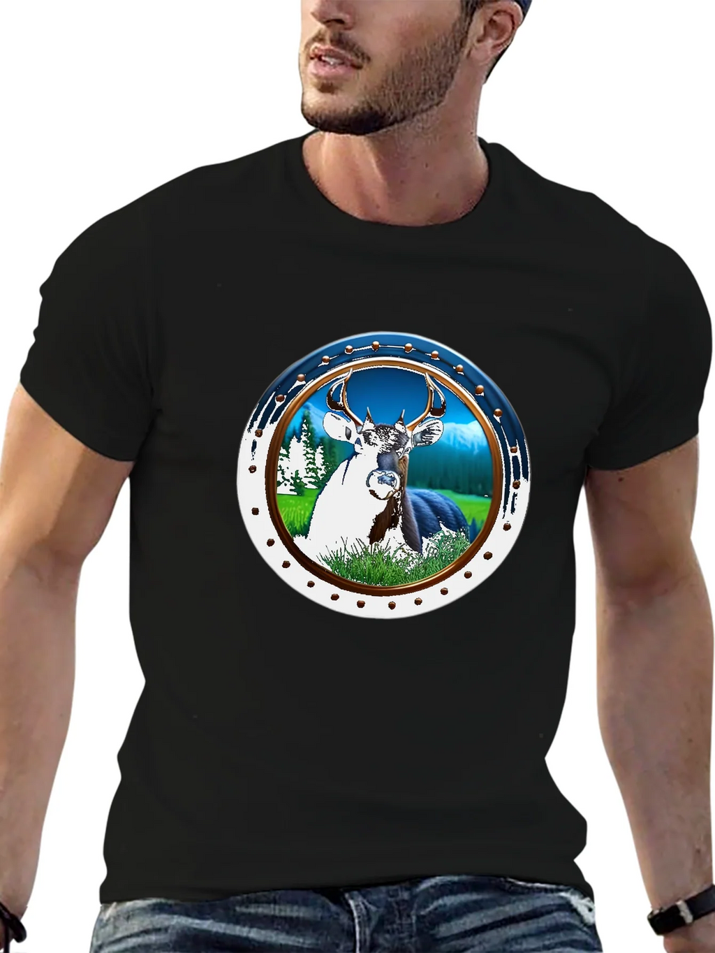 Deer Graphic T-Shirt - Nature Scene Tee product image 6