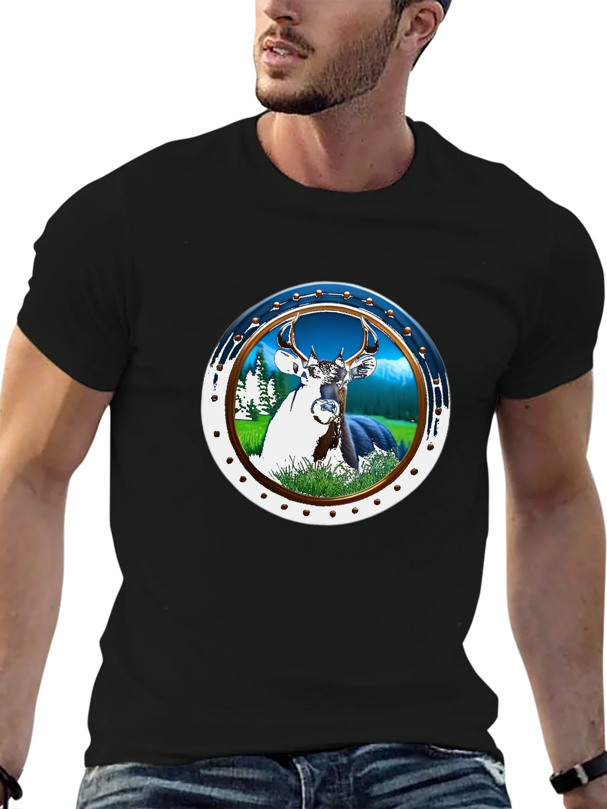 Deer Graphic T-Shirt - Nature Scene Tee product image 6