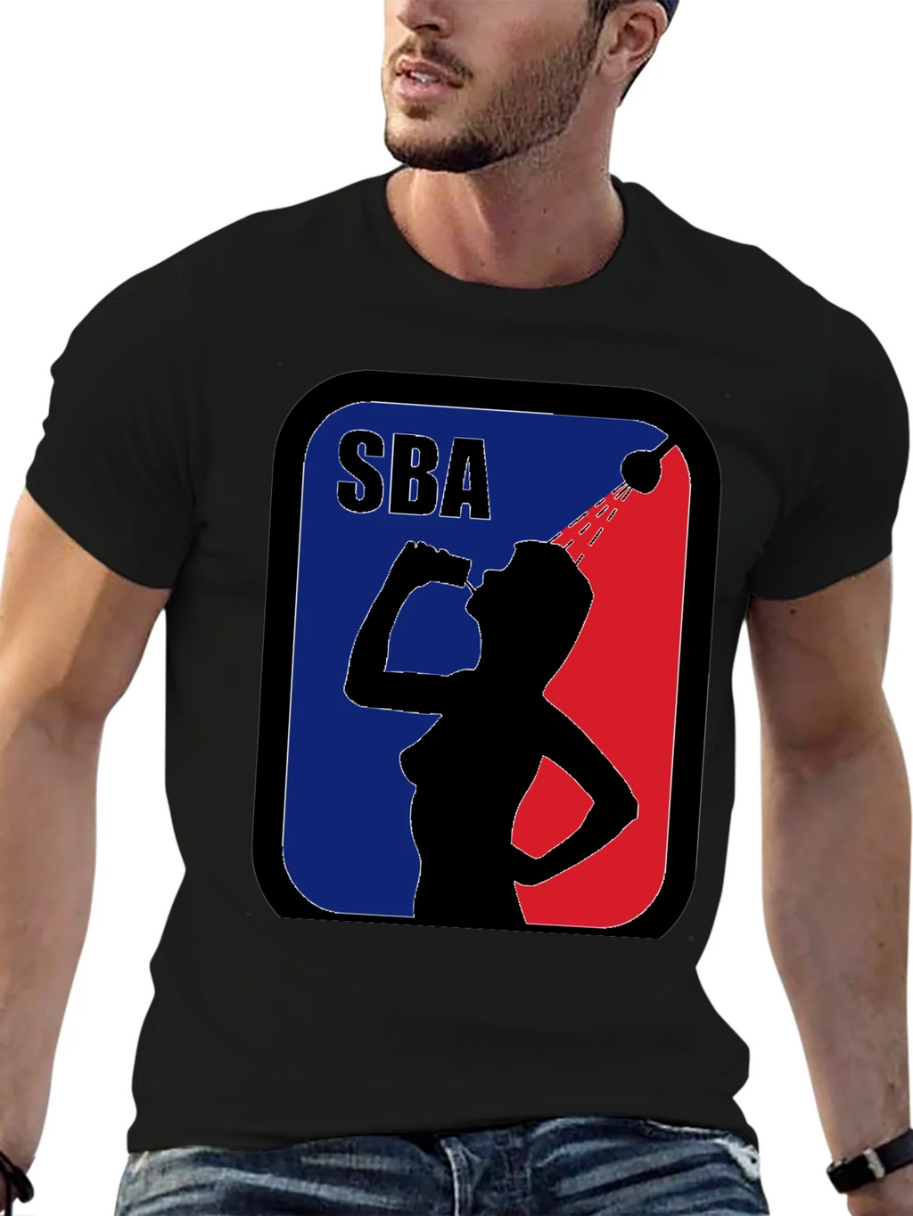 SBA Funny Parody Black Graphic T-Shirt product image 5