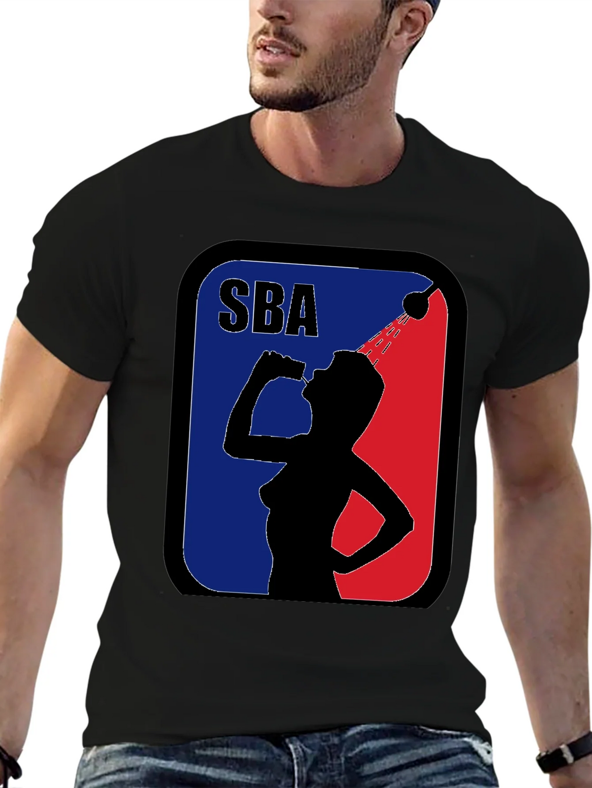 SBA Funny Parody Black Graphic T-Shirt product image 5