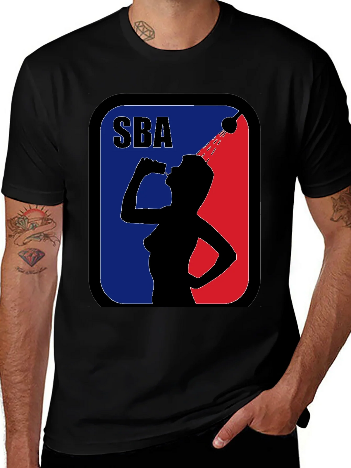 SBA Funny Parody Black Graphic T-Shirt product image 1