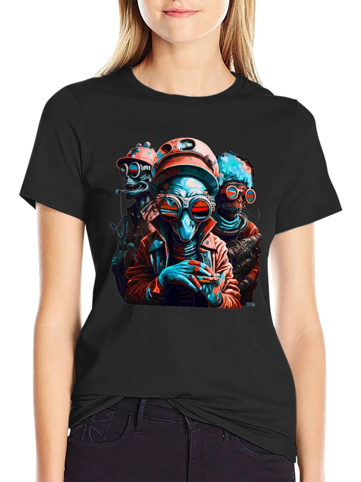 Retro Sci-Fi Alien Crew Graphic T-Shirt product image 2