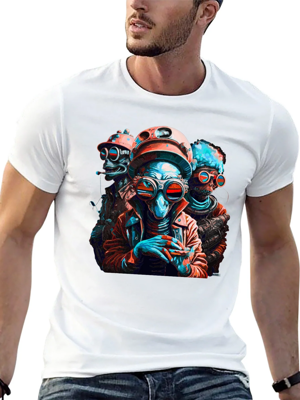 Retro Sci-Fi Alien Crew Graphic T-Shirt product image 10