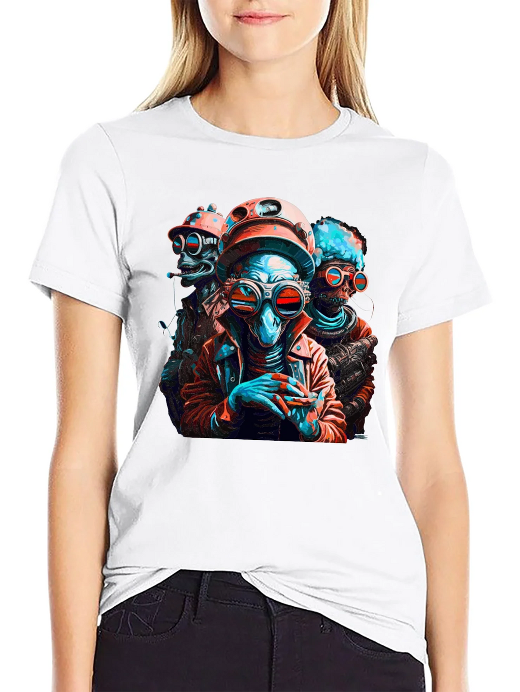Retro Sci-Fi Alien Crew Graphic T-Shirt product image 7