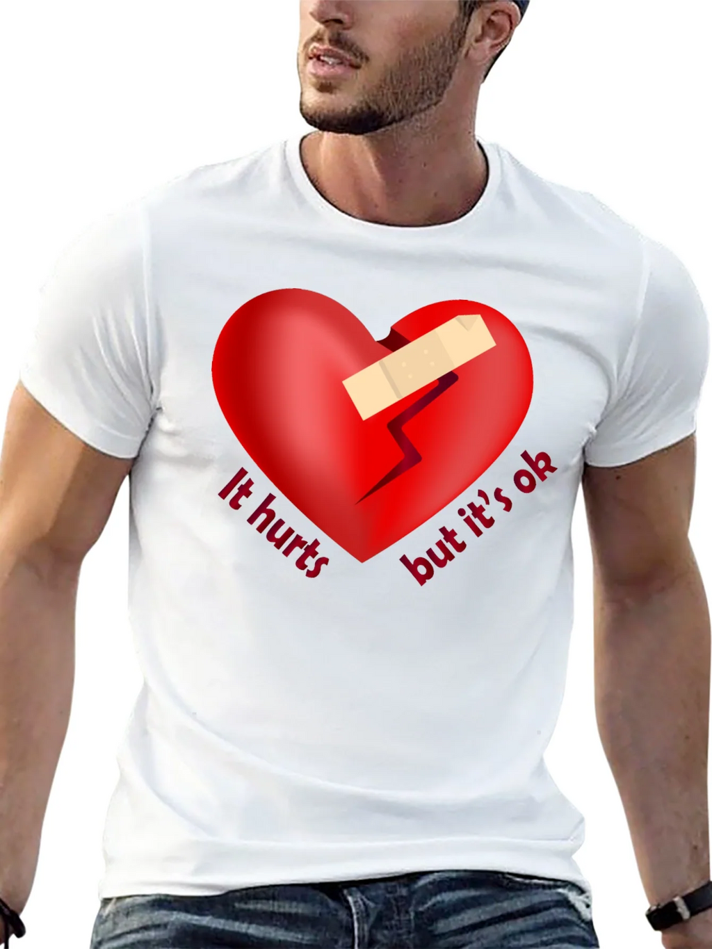 It Hurts But Its Ok Graphic Tee - Black product image 11