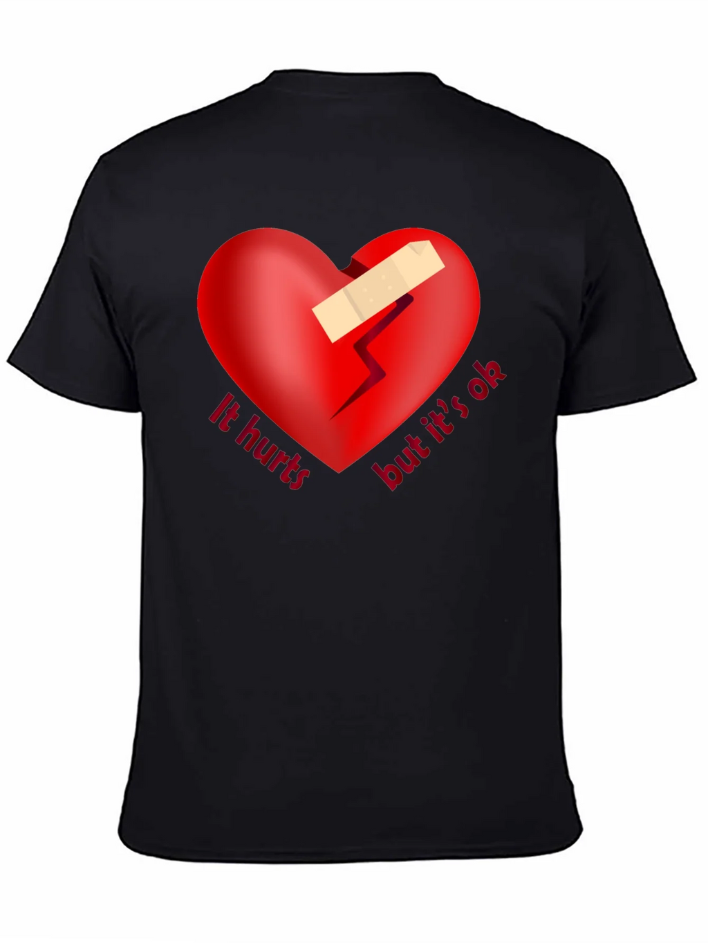 It Hurts But Its Ok Graphic Tee - Black product image 3