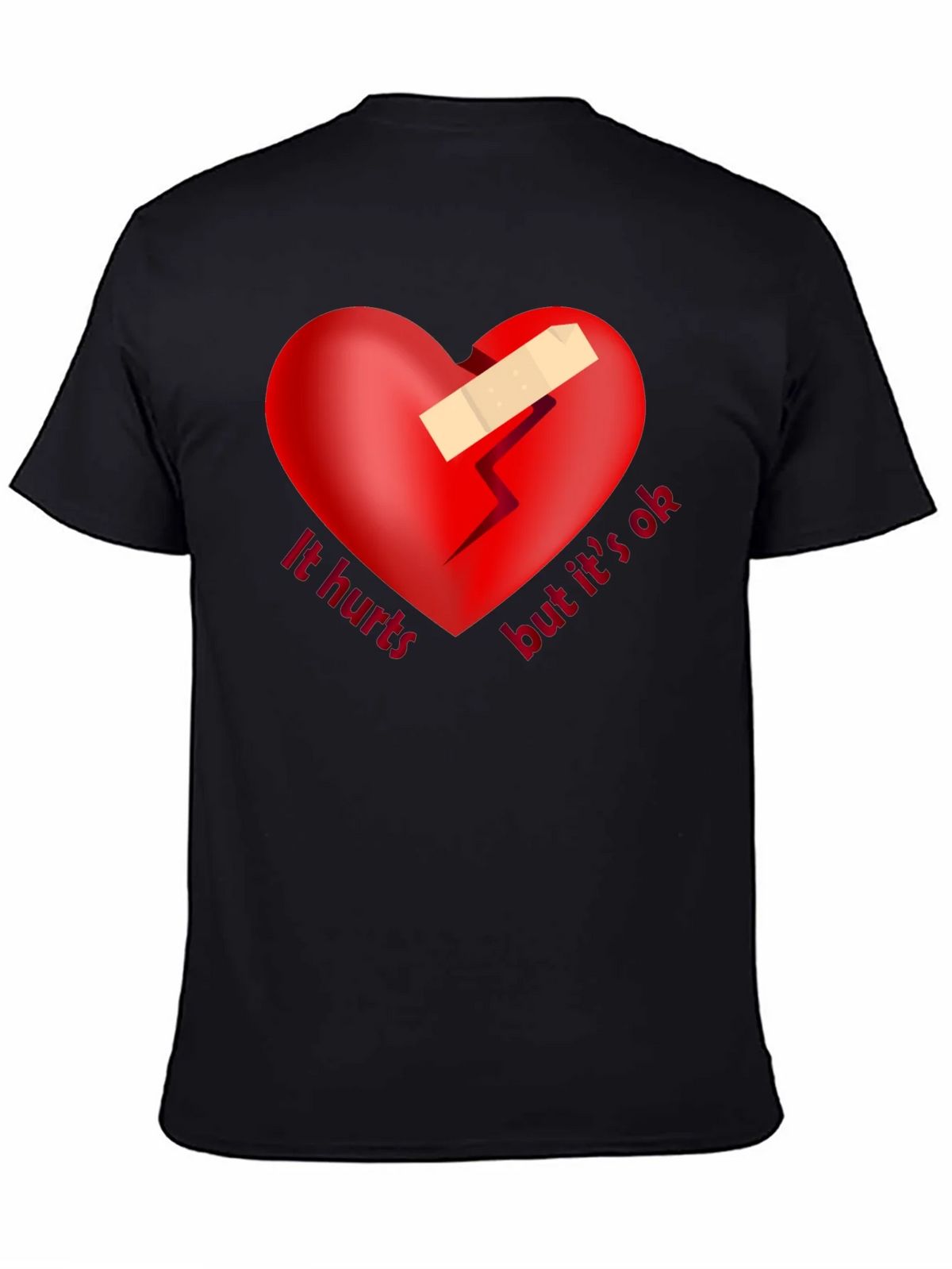 It Hurts But Its Ok Graphic Tee - Black product image 3