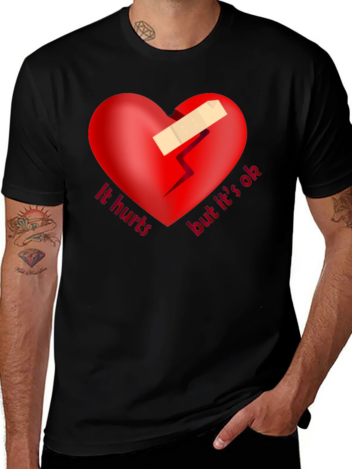 It Hurts But Its Ok Graphic Tee - Black product image 1