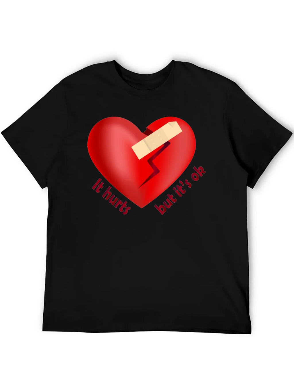 It Hurts But Its Ok Graphic Tee - Black product image 4