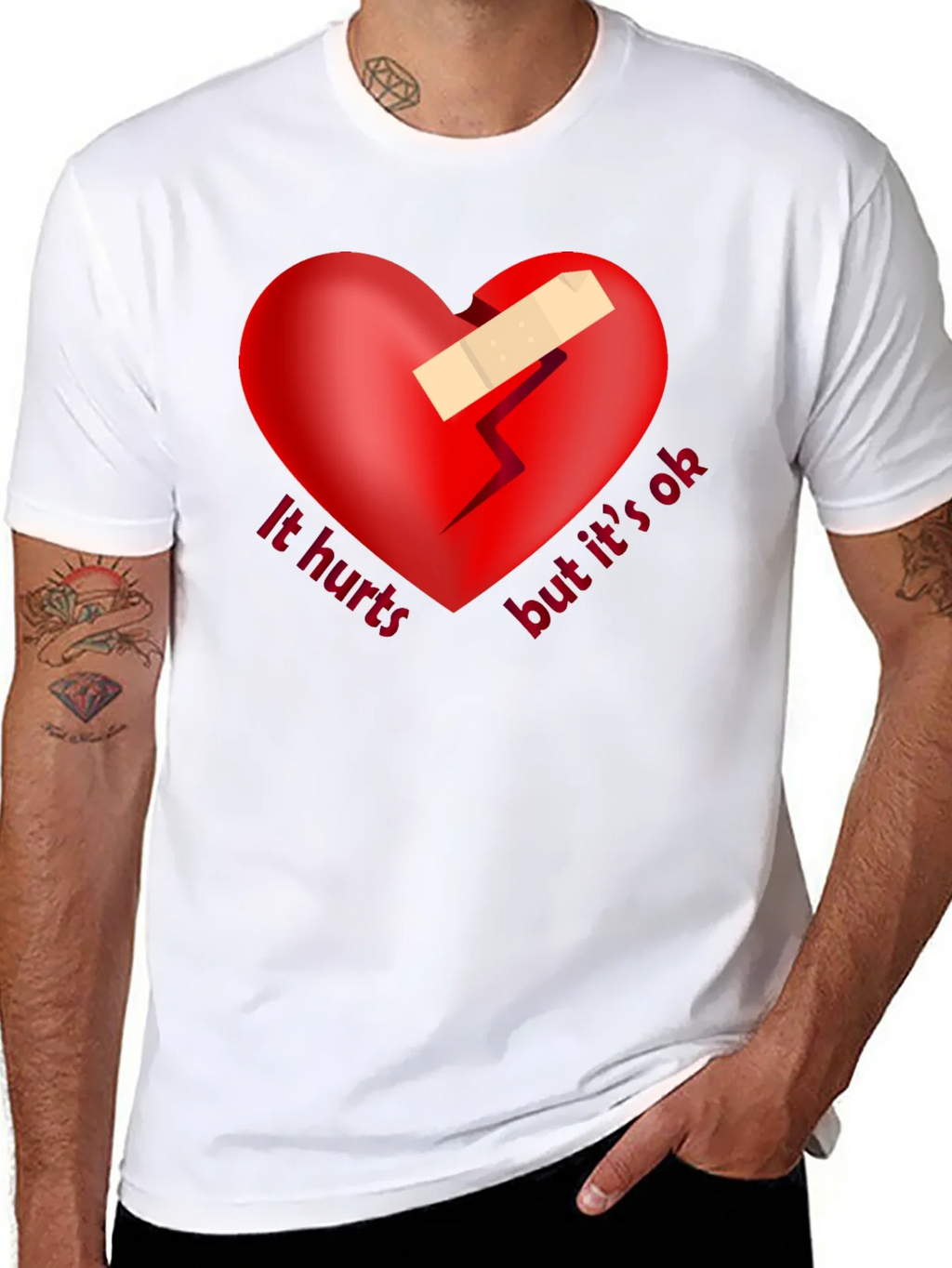 It Hurts But Its Ok Graphic Tee - Black product image 6