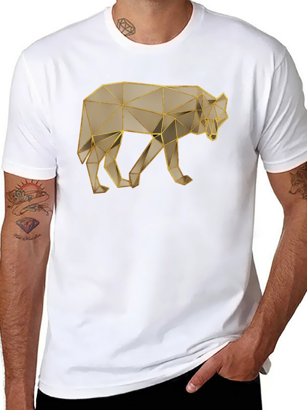 Geometric Wolf Graphic Tee - Stylish Minimalist Design product image 7