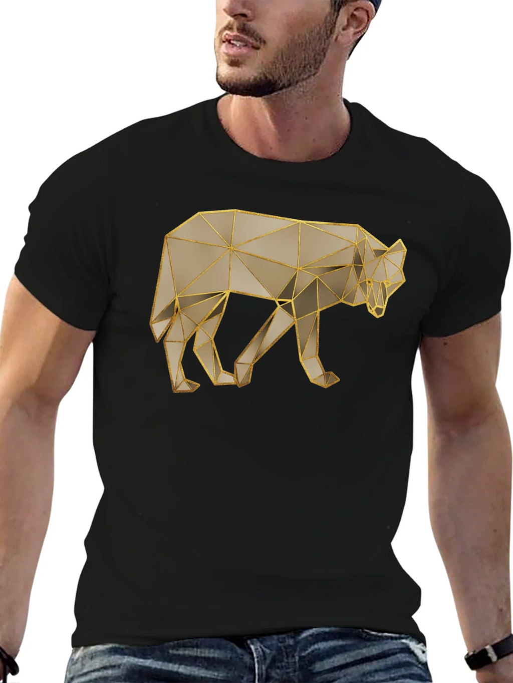 Geometric Wolf Graphic Tee - Stylish Minimalist Design product image 6
